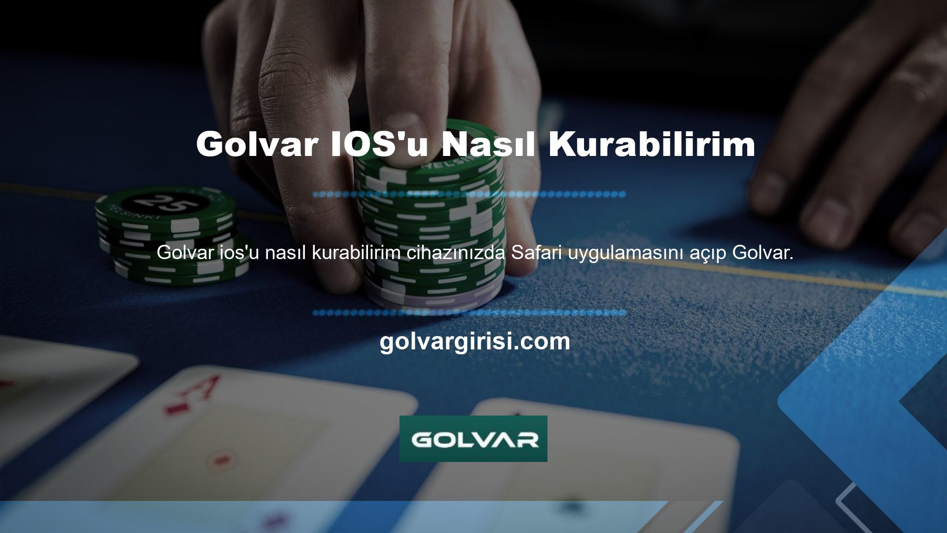com adresinden Golvar iPhone uygulamasını seçerek Sanal Bahis Siteleri Mobil Uygulamasını iOS telefon veya tabletinize indirebilirsiniz